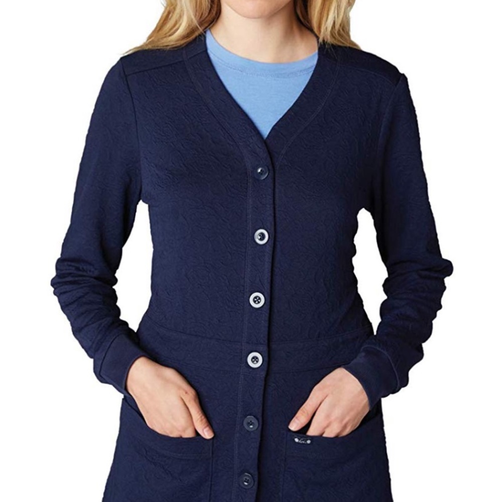 EUC Koi Navy Floral Scrubs Jacket